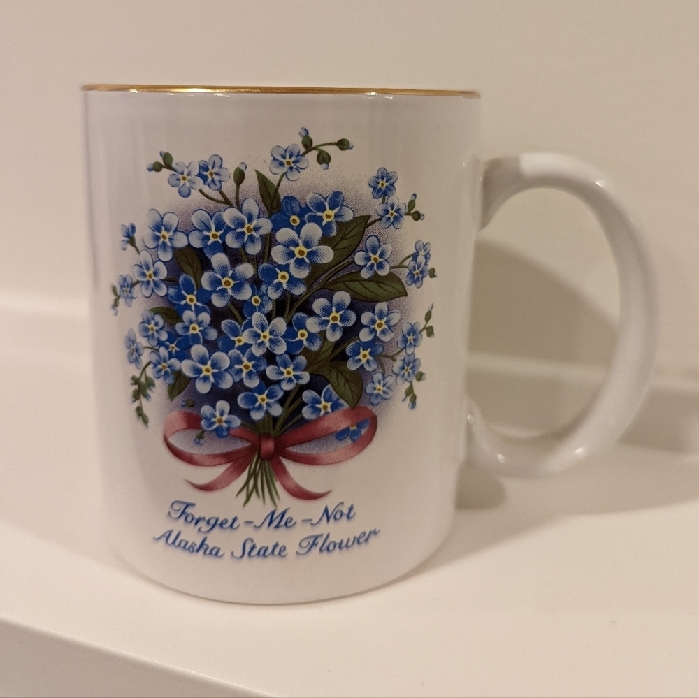 Vintage Alaska Forget-Me-Not Floral Mug
